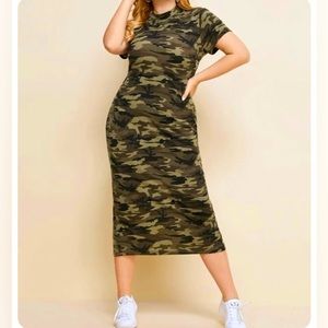 Camouflage women bodycon dress